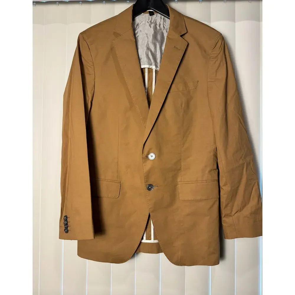 NWOT Hugo Boss Tan Hartlay 2 Stretch Slim Fit Cotton Jacket Brown Tan $645‎